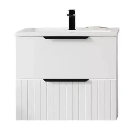 Подвесная тумба-умывальник Viant Сицилия 80 белая VSIC80MDBEL-T2YP с раковиной Moduo 80