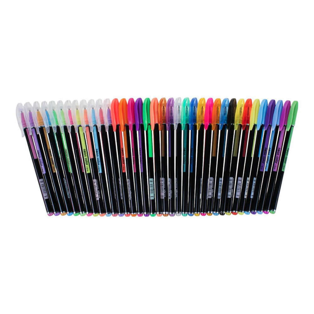 Набор гелевых ручек с блестками 1мм 36 штук в ПВХ упаковке