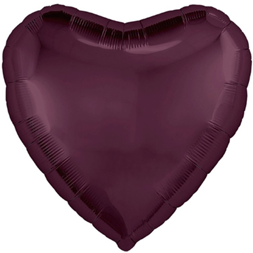 Шар сердце 30" фольга Темная Вишня