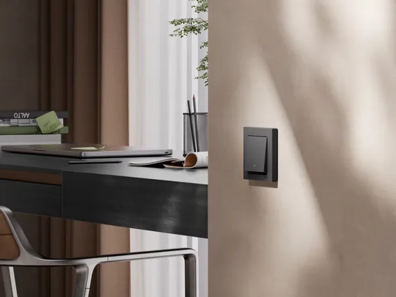 Выключатель 1-кл. AtlasDesign Smart 10А (сх. 1) L+N с подсветкой Zigbee механизм карбон SE ATN001013Z