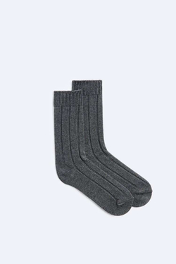 ZARA НОСКИ В РУБЧИК, СЕРЫЙ