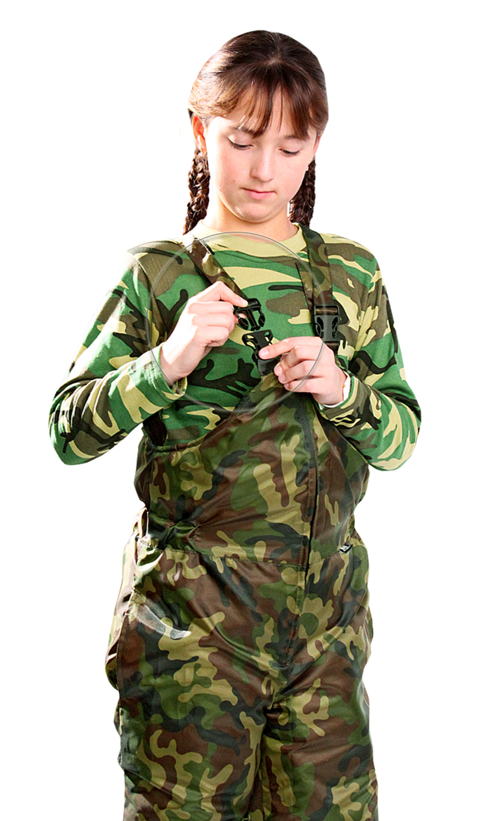 Полукомбинезон детский Оксфорд зелёный КМФ