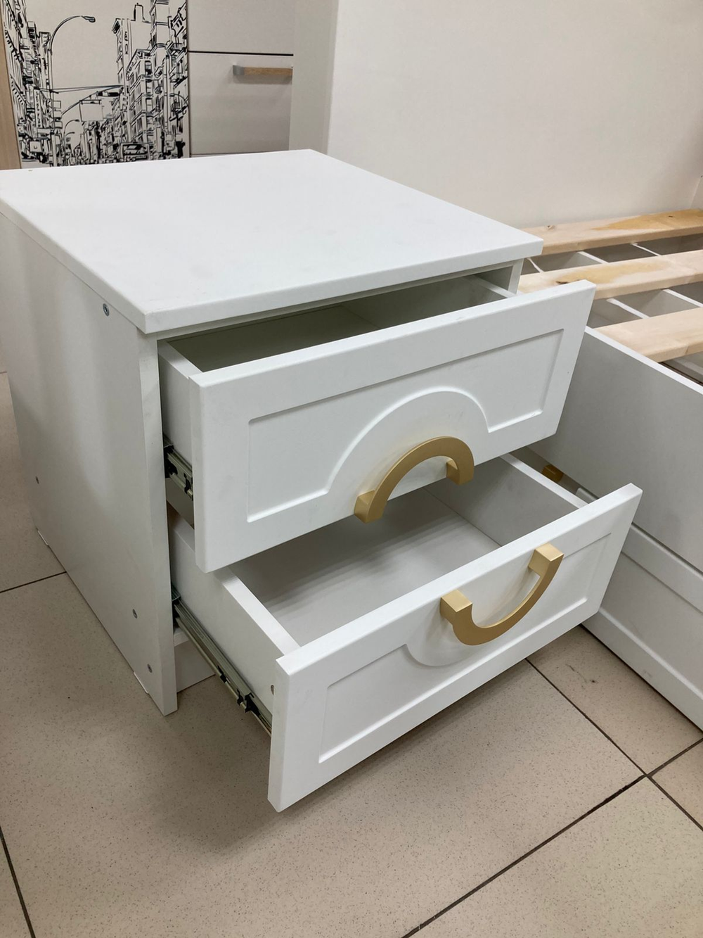 Тумба Милан МДФ белый/белый