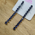 Серьги-гвоздики Crystals Кристалл круг 13 звеньев цвет синий металл серебристый