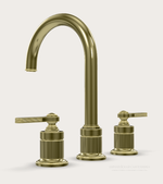 Смеситель для раковины Gessi Venti20, на 3 отверстия зонтичный, без донного клапана, цвет Brass PVD