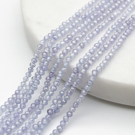 Фианит (кубический цирконий), цвет гиацинтовый, размер 2 мм, цена за нить 38 см