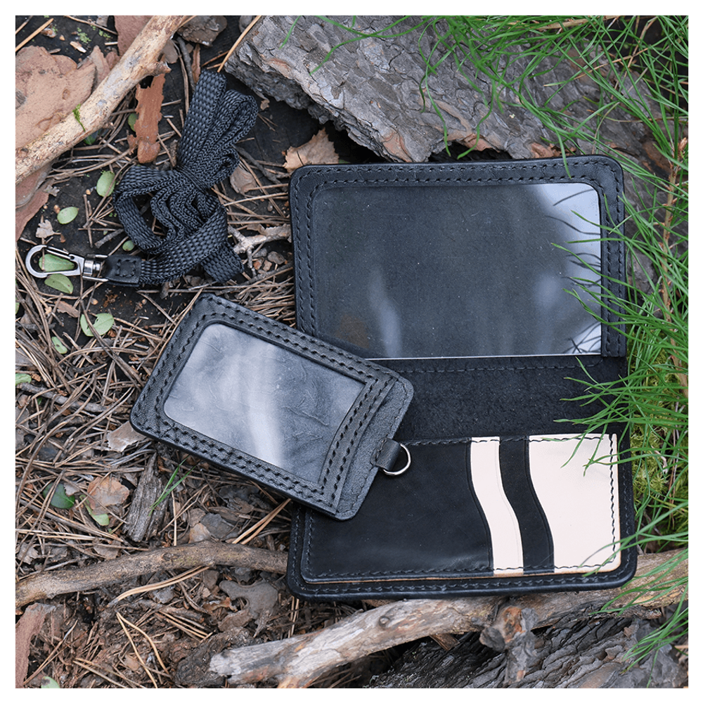 Кожаная обложка для военного билета и картхолдер «Страж - Боевое Сердце»