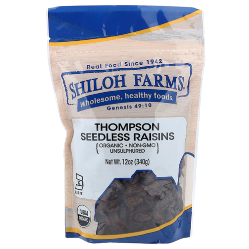 Shiloh Farms, Thompson, органический изюм без косточек, 340 г (12 унций)