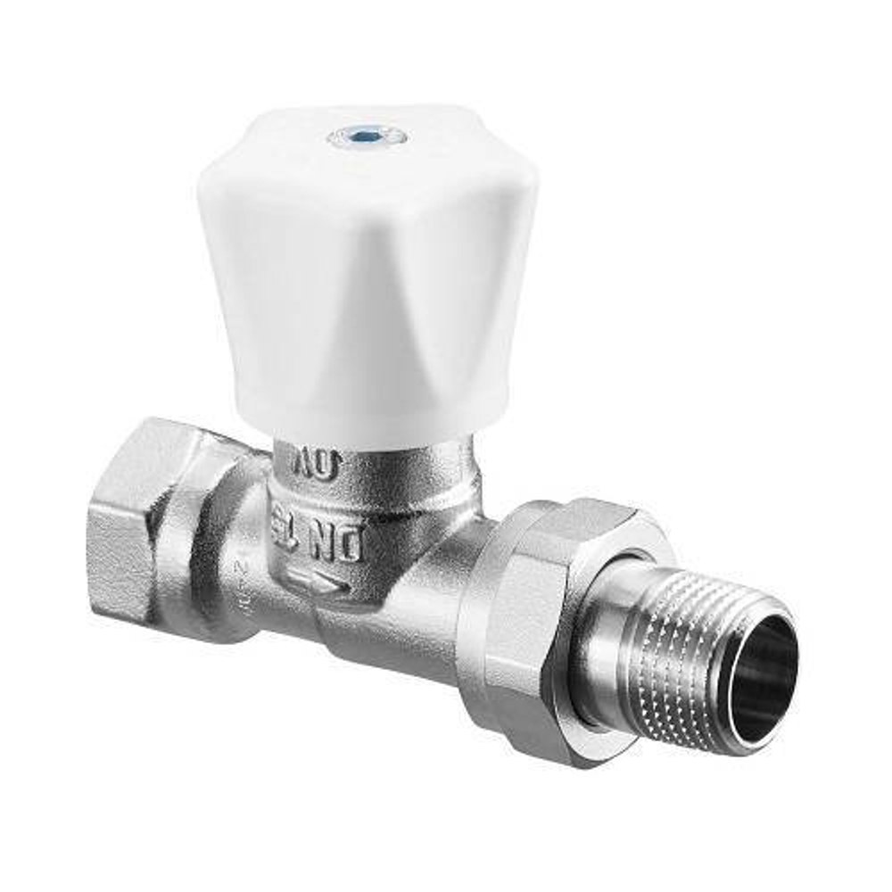 Вентиль ручной регулировки прямой Oventrop HRV - 1/2" (ВР/НР-американка, PN10, Tmax 120°C)