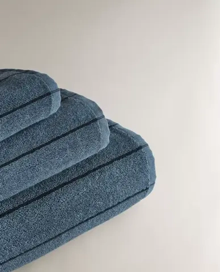 ZARA HOME БАННОЕ ПОЛОТЕНЦЕ В ПОЛОСКУ, СИНИЙ