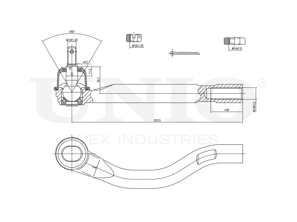 Наконечник рулевой левый UNIO SSP-10027