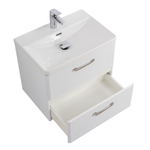 Подвесная тумба с раковиной Belbagno DUE 50 см Белый металлик DUE-500-2C-SO-BM-P + BB-8076-3-50