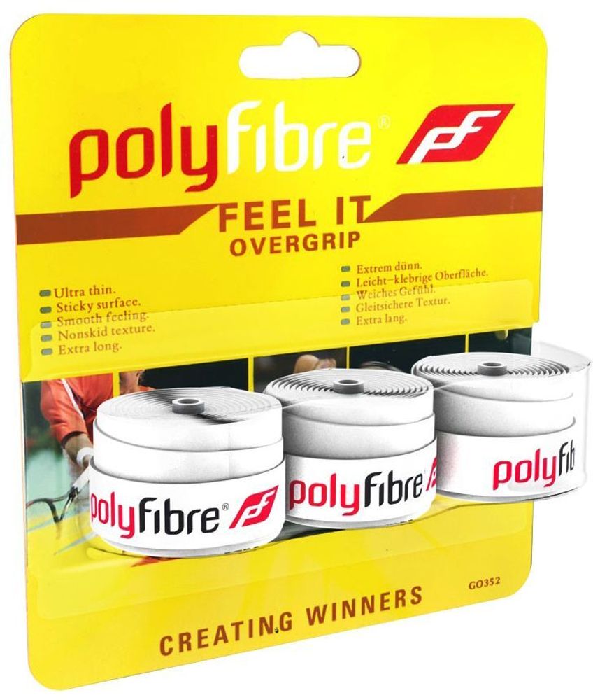 Теннисные намотки Polyfibre Feel It Overgrip 3P - белый