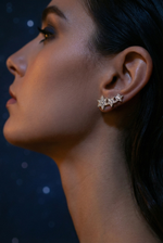 Серебряные серьги - пусеты "Млечный путь"