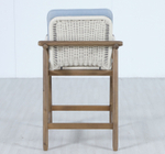 Комплект барной мебели на 4 персоны Tagliamento Apoyo, грецкий орех, голубой