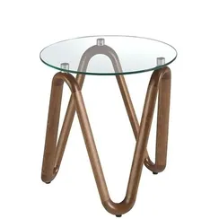 Журнальный столик Angel Cerda 2125 из стекла и ореха