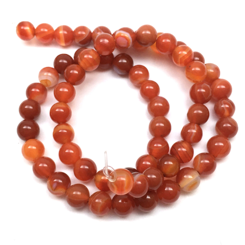 Агат рыжий 6 мм, бусины (нить)