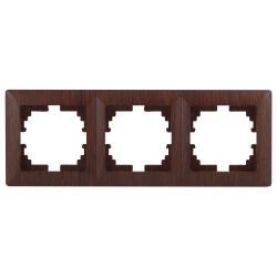 Рамка для розеток и выключателей Intro Solo 4-503-10 на 3 поста, СУ, венге
