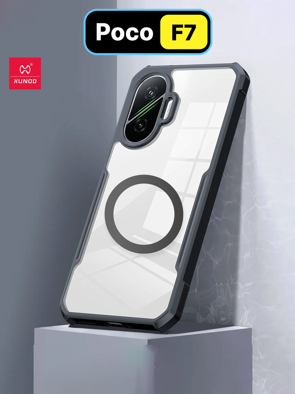 Чехол на Poco F7 с MagSafe противоударный с усиленными углами XUNDD