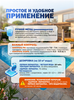 Химия для бассейна ХЛОРИТЭКС "ударный" органический хлор в гранулах, ведро 25 кг