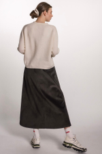 Юбка-трапеция из вельвета, графит