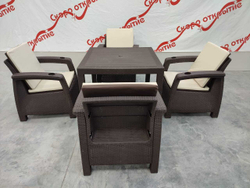 Обеденная группа для кафе под искусственный ротанг Yalta (4 +1)