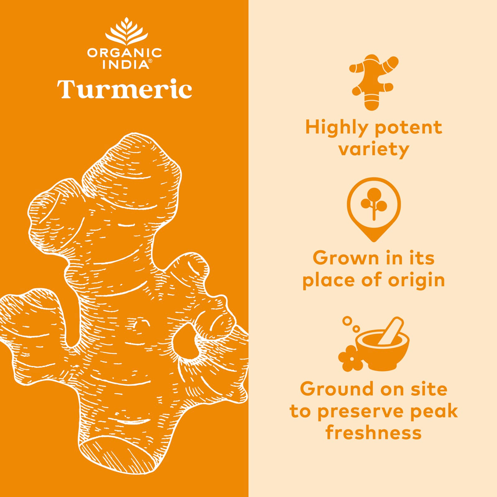 Organic India, Turmeric Formula, куркума, поддержка подвижности и здоровья суставов, 180 растительных капсул