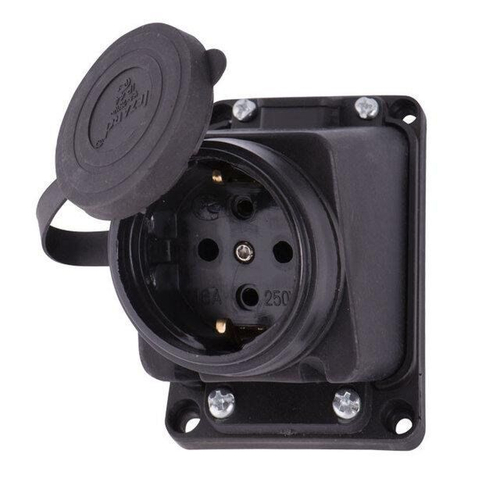 LEZARD 106 0400 0104/104 Розетка наклонная 2Р+РЕ 1*16А  наружной установки