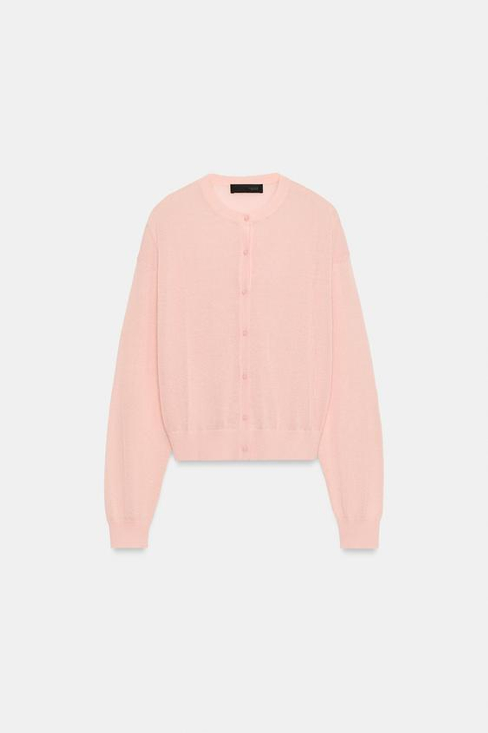 ZARA КАРДИГАН ИЗ ТОНКОГО ТРИКОТАЖА, ПАСТЕЛЬНО-РОЗОВЫЙ