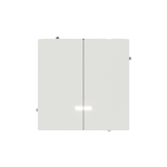 Переключатель двухклавишный с подсветкой, KANT, белый песок