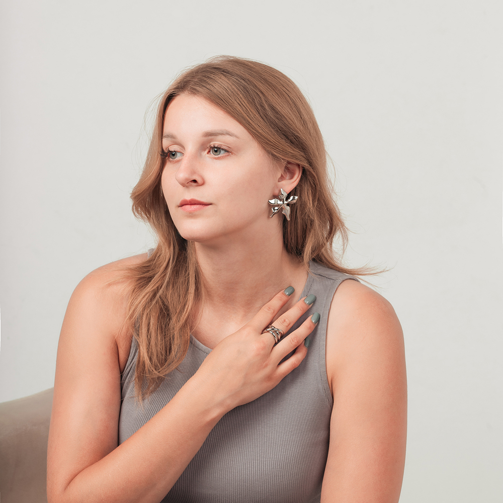 Серьги Fiore Luna Цветок AWE2712-S
