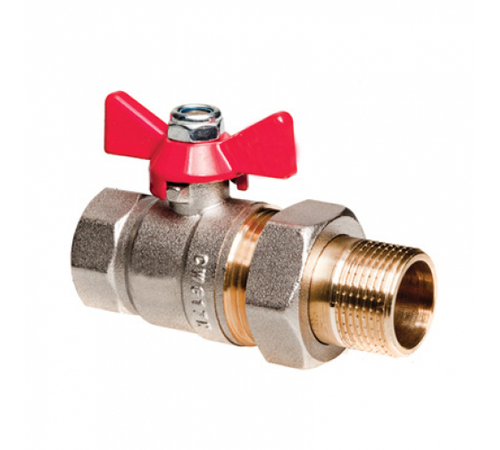 Кран шар 1/2" ду15мм ALT-Z бабочка с американ.полный проход (023401)