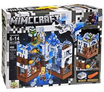 Конструктор Майнкрафт "Сражение за белую крепость" с LED-элементами, 488 деталей