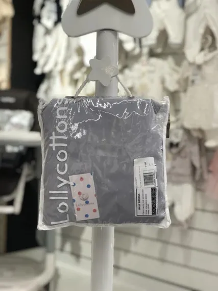 Простынь на резинке сатиновая Lollycottons Серая