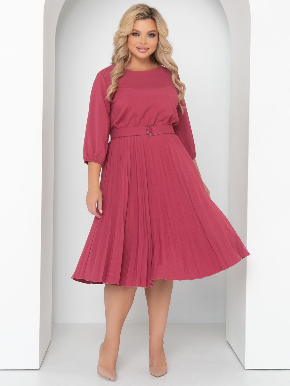 Платье Стильное гофре (пыльная роза) Diolche