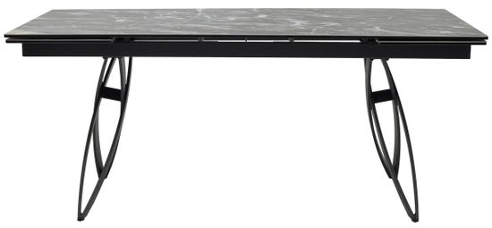 Стол PALERMO 180 TL-128 Испанская керамика черный контрастный мрамор / черный каркас