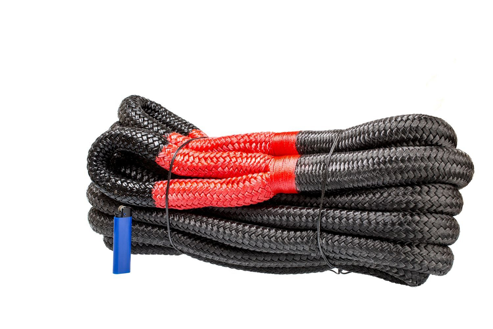 Трос кинетический черный 26мм х 9м, нагрузка до 14,6 тонн, плетеные проушины, в сумке