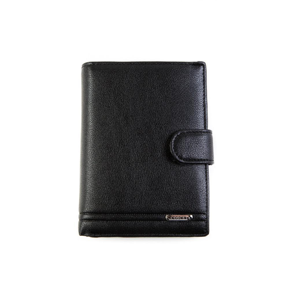 Недорогое и качественное мужское чёрное портмоне 3 в 1 для автодокументов паспорта и денег из искусственной кожи заводского производства B171-08A