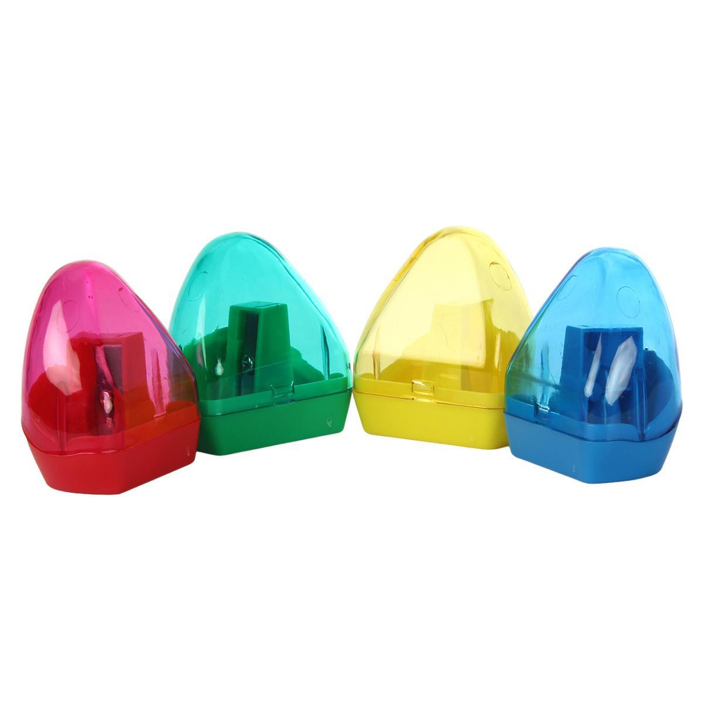 Точилка с контейнером, 1отверстие, 4*3,5*2см, 4цвета микс