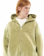 Худи Bruler d'Amour Zip Liberté d'expression лаймовый