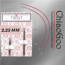 Спицы съемные 5 и 8 см, 2.5мм, хирургическая сталь, ChiaoGoo (7123-1,5)