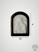 Тайная Вечеря икона из мрамора в деревянной раме 27,5Х16,5см