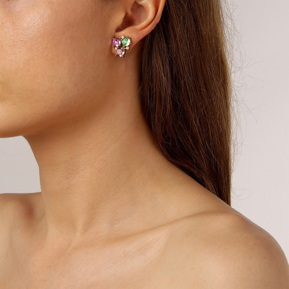 Серьги Dyrberg Kern VIENA SG ROSE/GREEN 420101