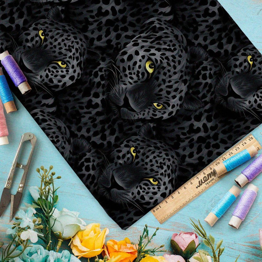 Ткань премиум сатин ночная кошка