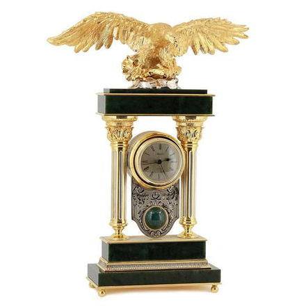 Каминные часы "Орел" камень нефрит R113194