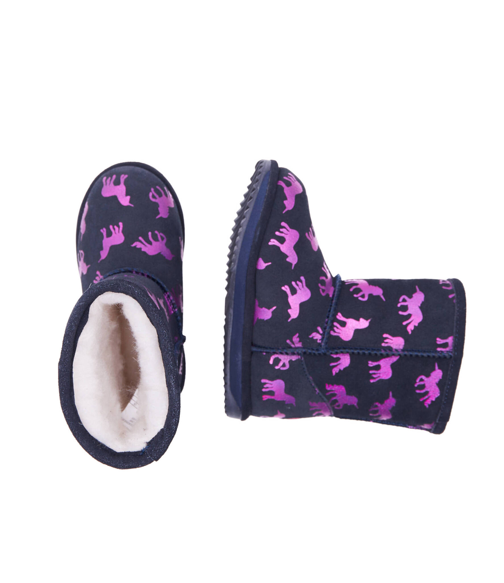 Кожаное угги Rainbow Unicorn Brumby EMU Australia - черный(K12373)