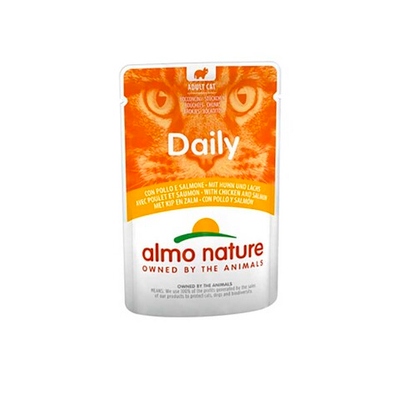 Almo Nature консервы для кошек "Daily" с курицей и лососем 70 г пакетик