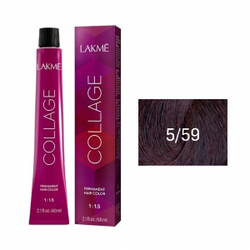 Lakme Collage Крем-краска для волос, 5/59 Светлый шатен махагоновый-красный, 60 мл