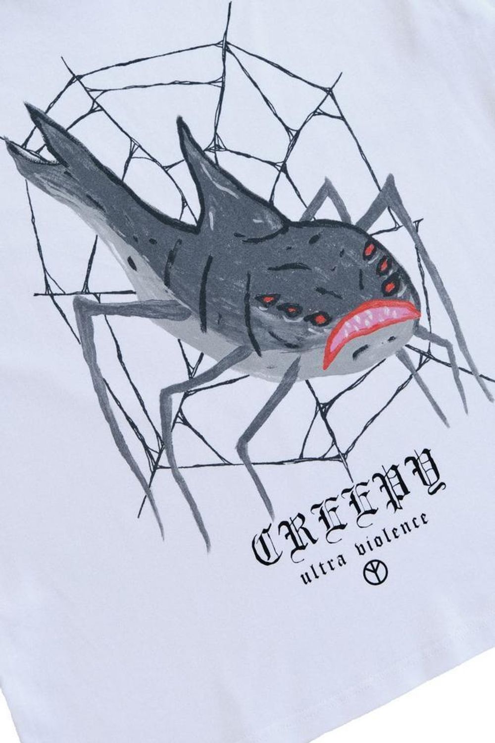 Лонгслив Creepy Clothing Акулапаук белый