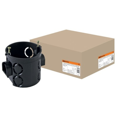 Коробка установочная углубленная черная СП D68х62мм IP20 TDM